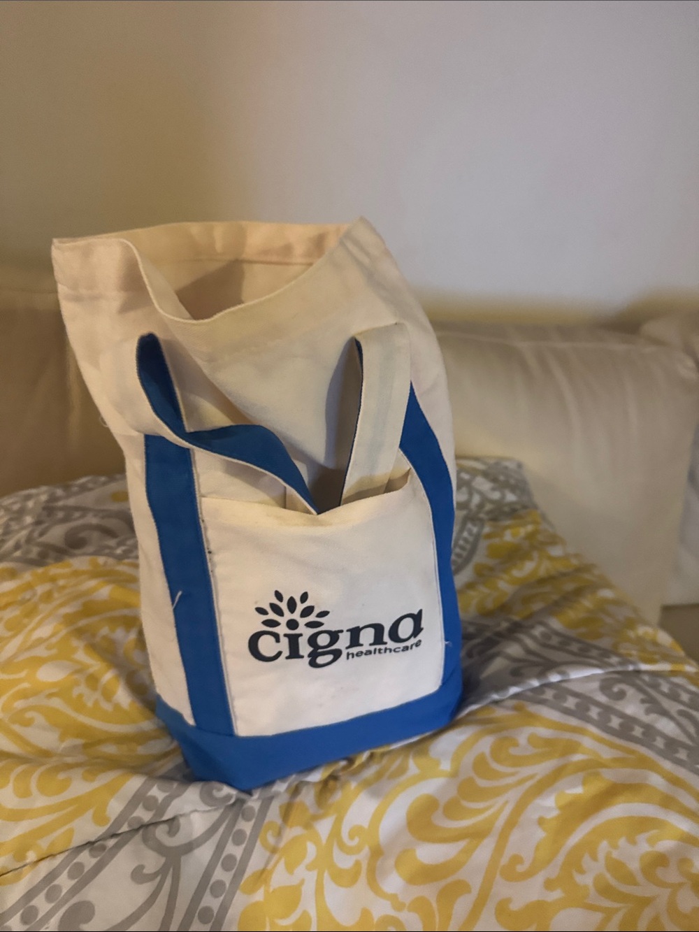 Cigna - Blue & Cream Canvas Tote Bag